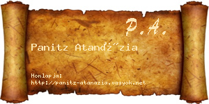 Panitz Atanázia névjegykártya